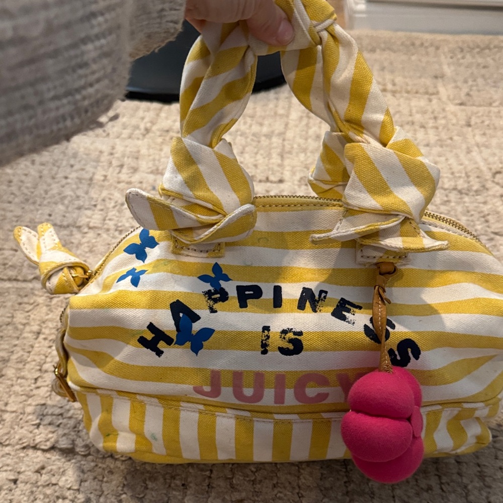 Juicy couture striped barrel bag
